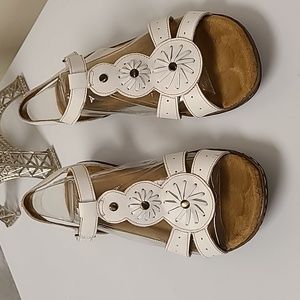 White leather sandals